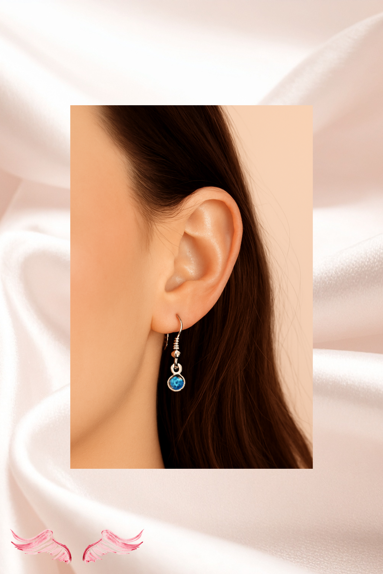 Conjunto de collar con colgante de corazón azul | Joyas de San Valentín – Heavenly Pieces