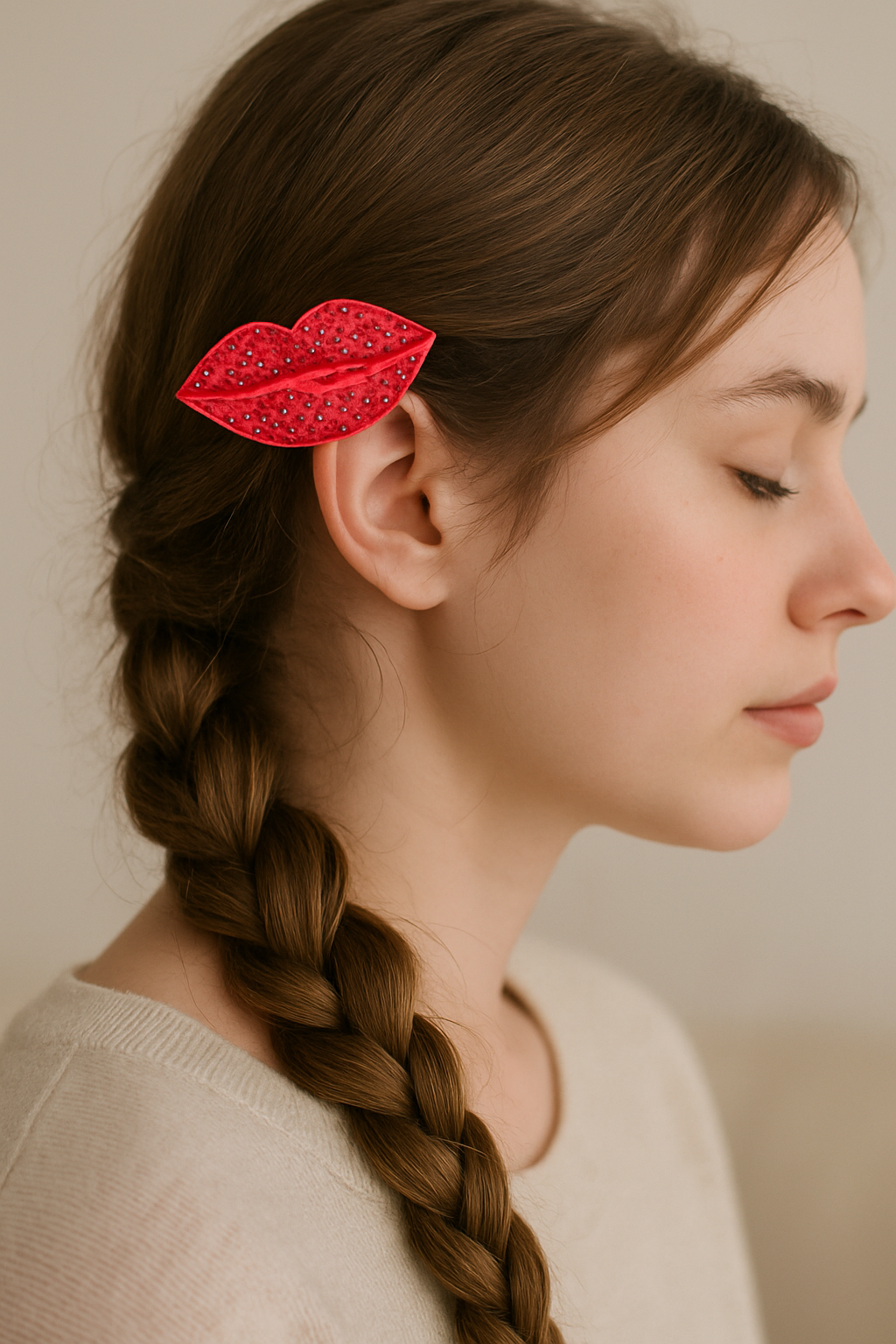 Scarlet Kiss Crystal Clip