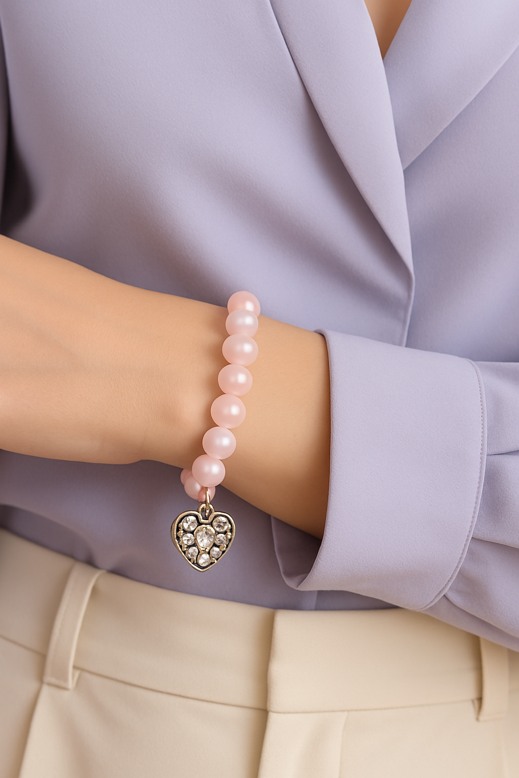 Pearl-Linked Devotion Heart