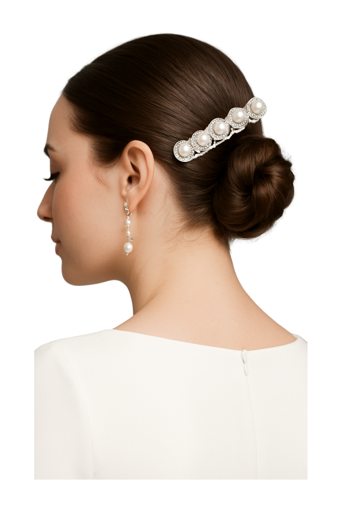 Pearl Halo Crystal Clip