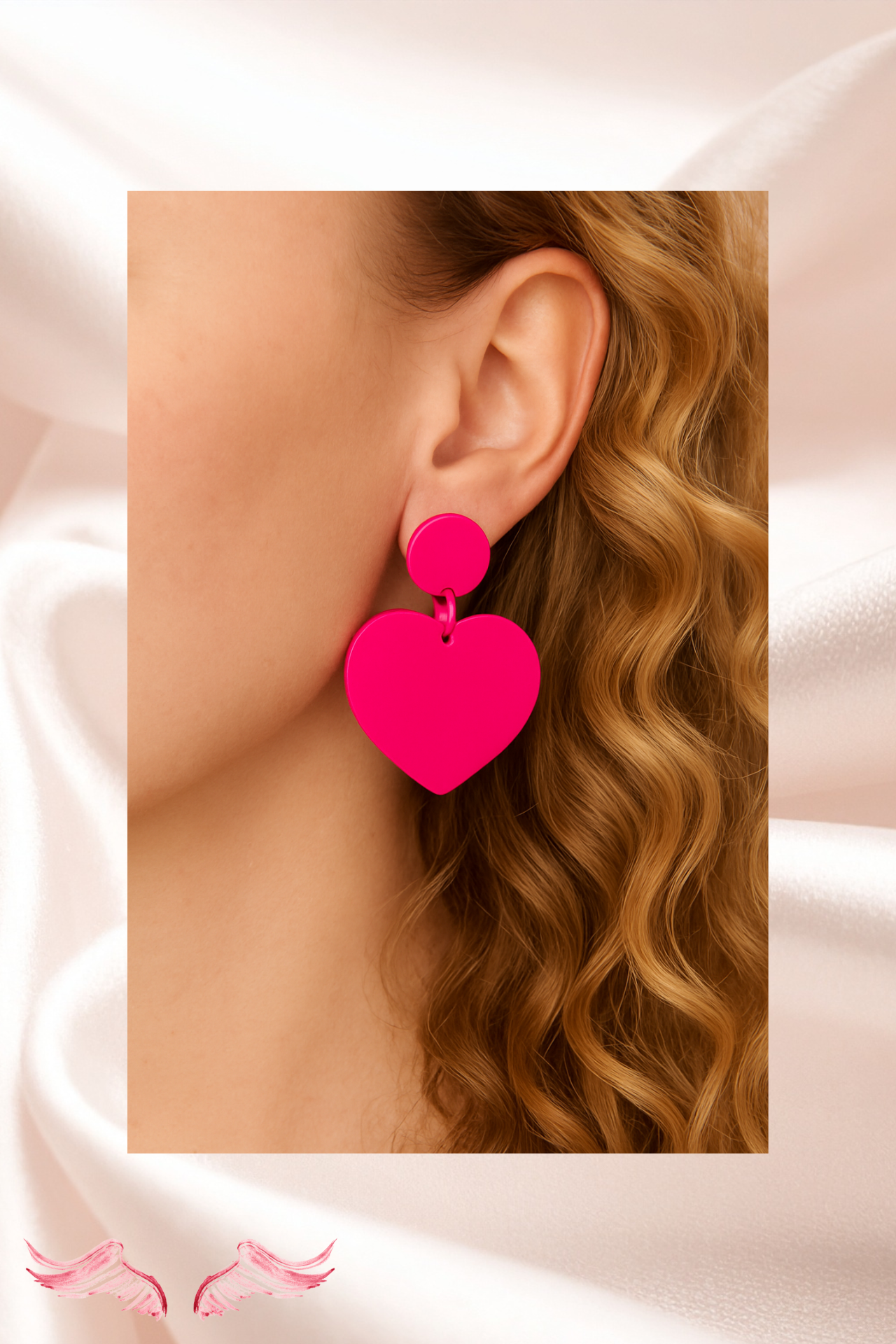 Pendientes de corazón de devoción carmesí