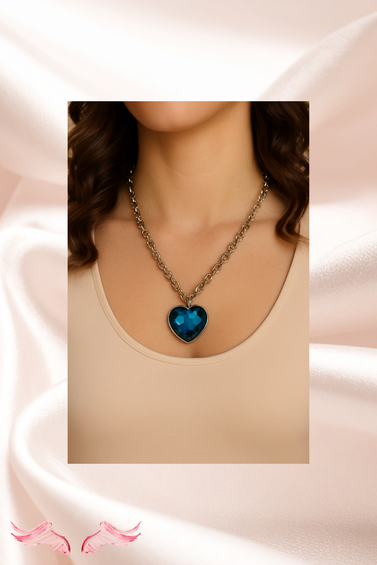 The Azure Heart Pendant Necklace Set | Valentine's Jewelry in “ Heavenly Pieces