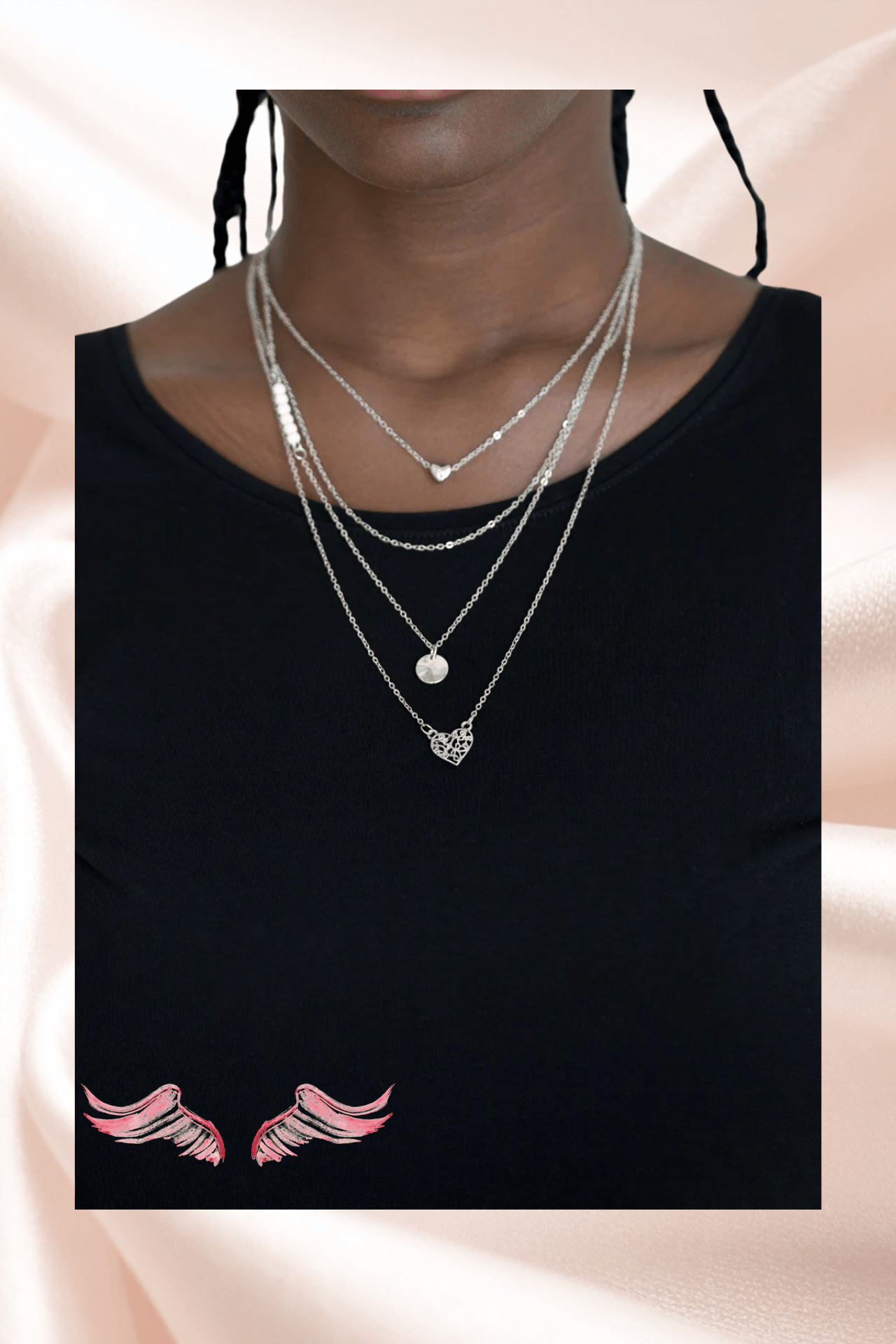 The Whimsical Hearts Cascade Necklace Set | Valentine's Jewelry in “ Heavenly Pieces