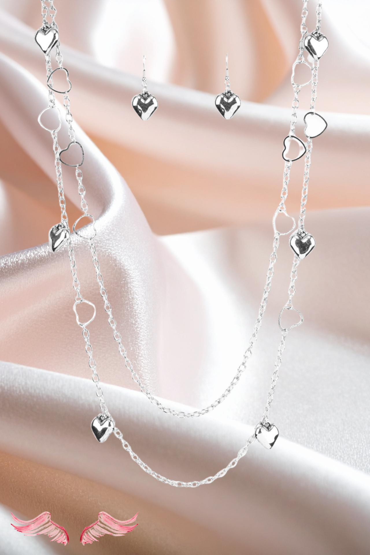 The Locketed Hearts Layered Necklace Set | Valentine's Jewelry in “ Heavenly Pieces