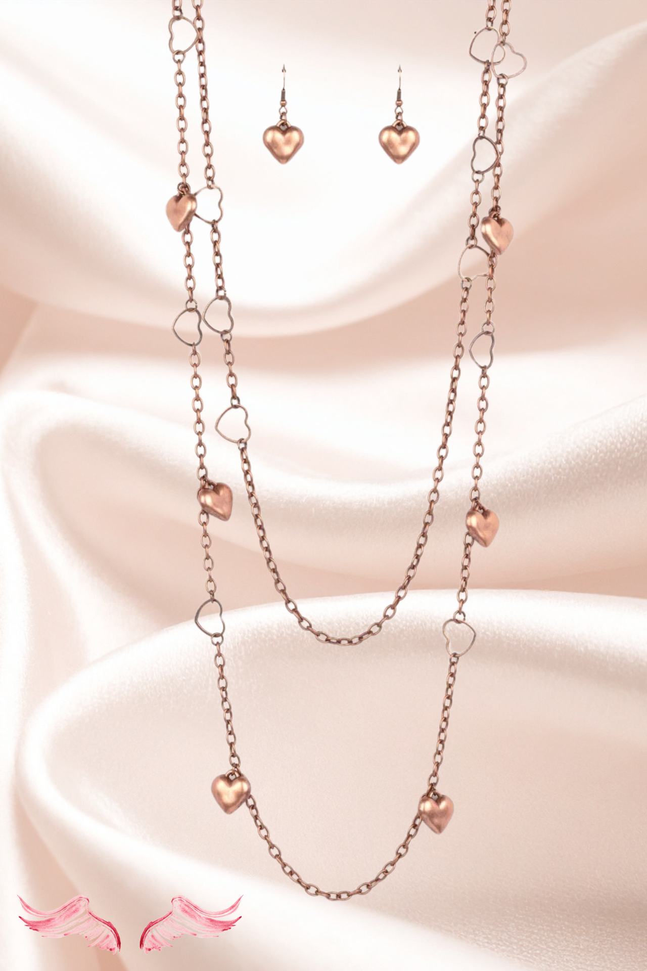 The Locketed Hearts Layered Necklace Set | Valentine's Jewelry in “ Heavenly Pieces