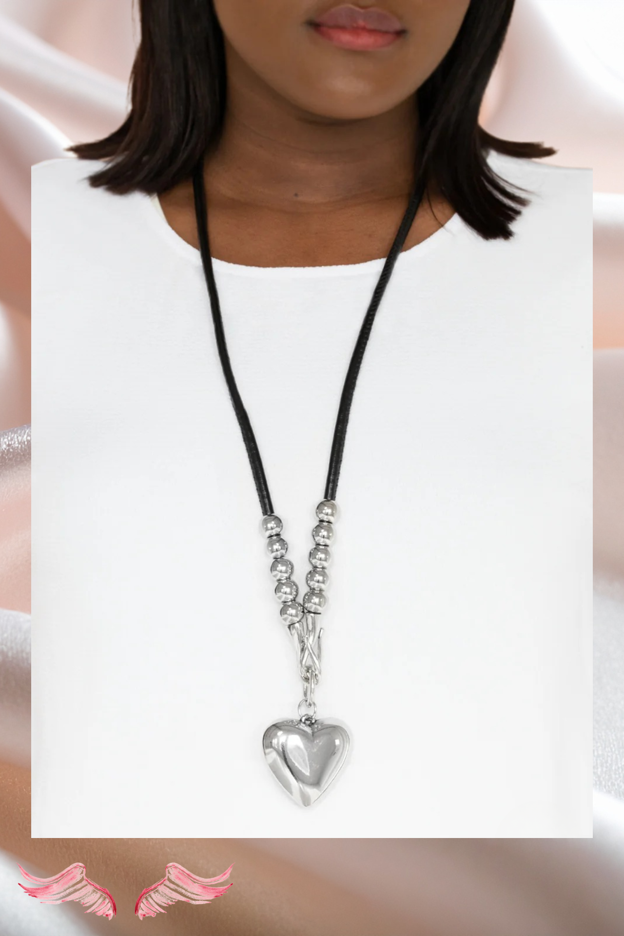 The Heartbreaker Leather Statement Necklace Set | Valentines Jewelry | Heavenly Pieces