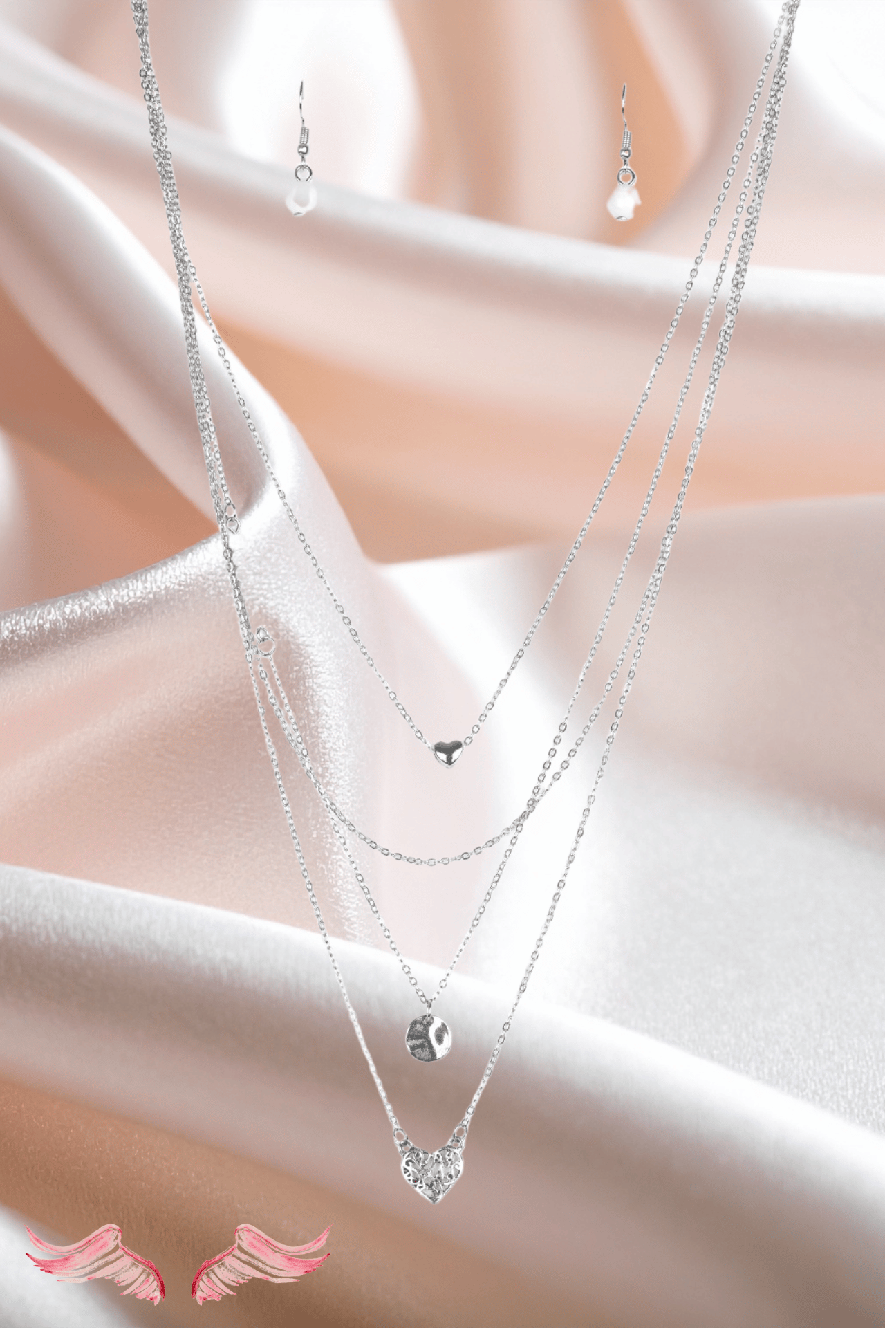 The Whimsical Hearts Cascade Necklace Set | Valentine's Jewelry in “ Heavenly Pieces