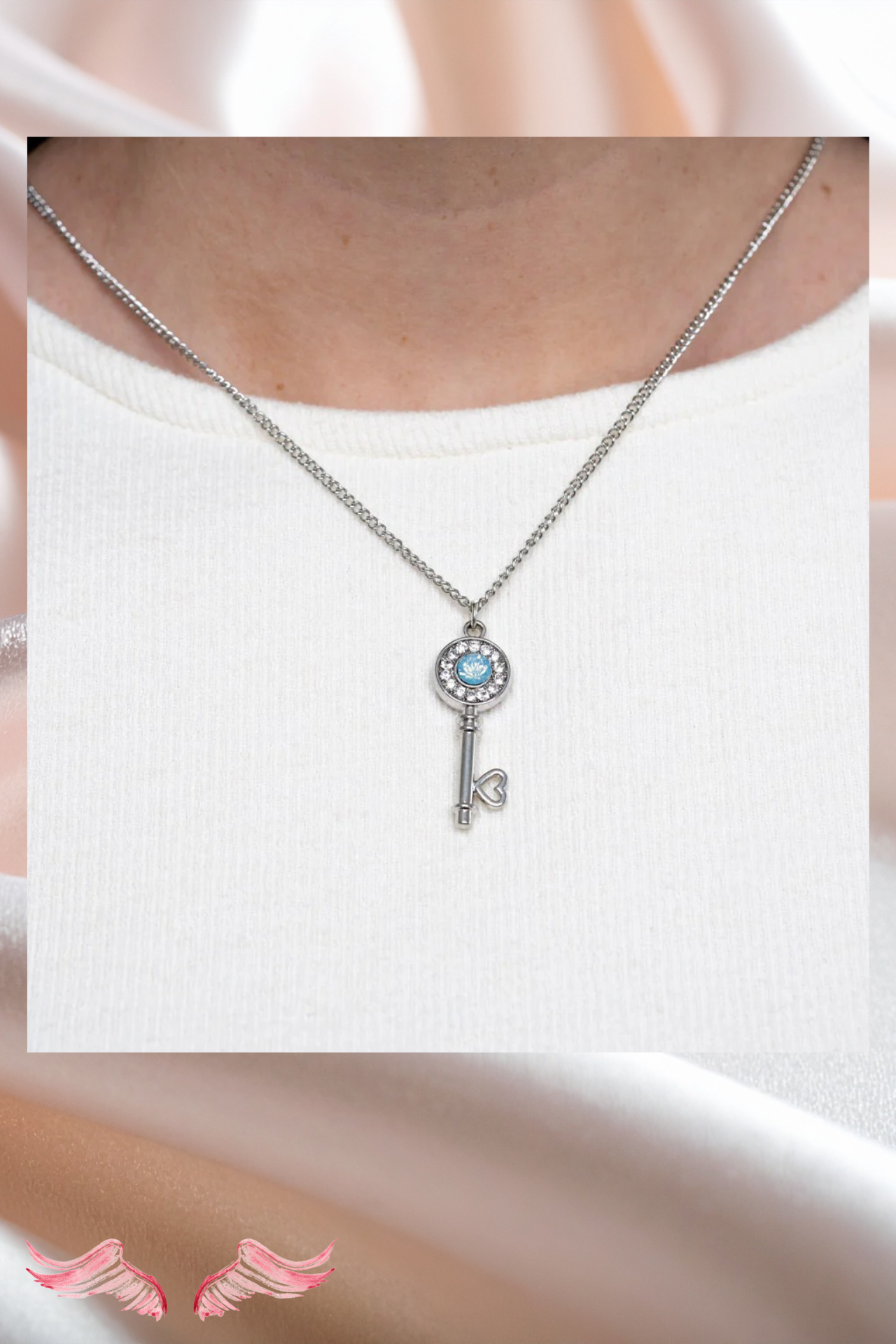 The Opaline Key Necklace Set | Valentine's Jewelry in “ Heavenly Pieces