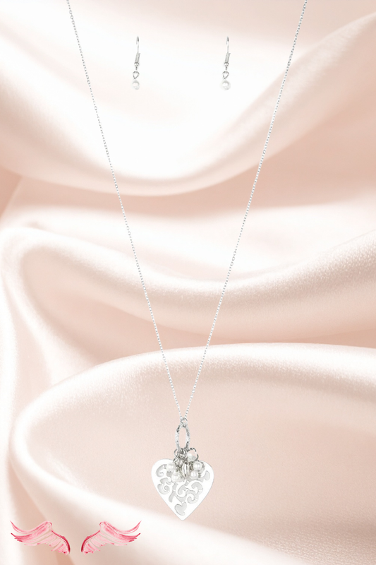 The Pearl Keepsake Heart Necklace Set | Valentine's Jewelry in “ Heavenly Pieces