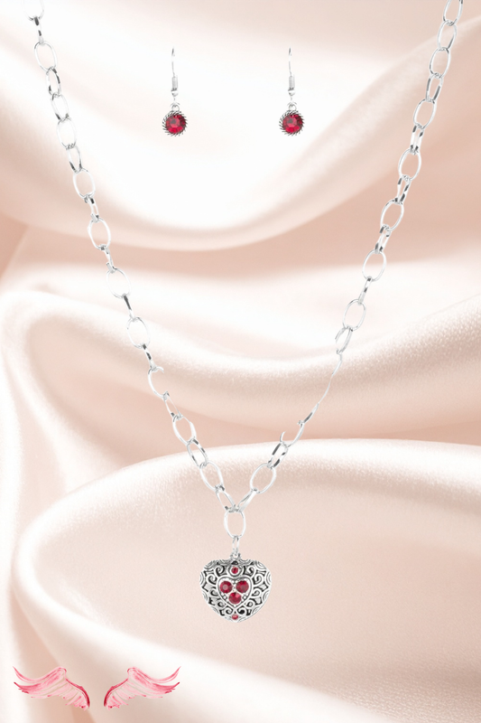 The Scarlet Locket Necklace Set | Valentine's Jewelry in “ Heavenly Pieces
