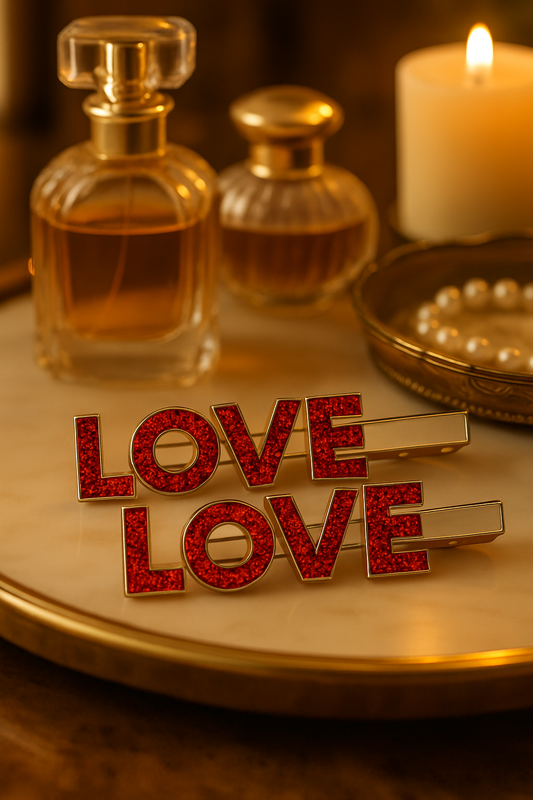 Blush Script Love Clip Duo