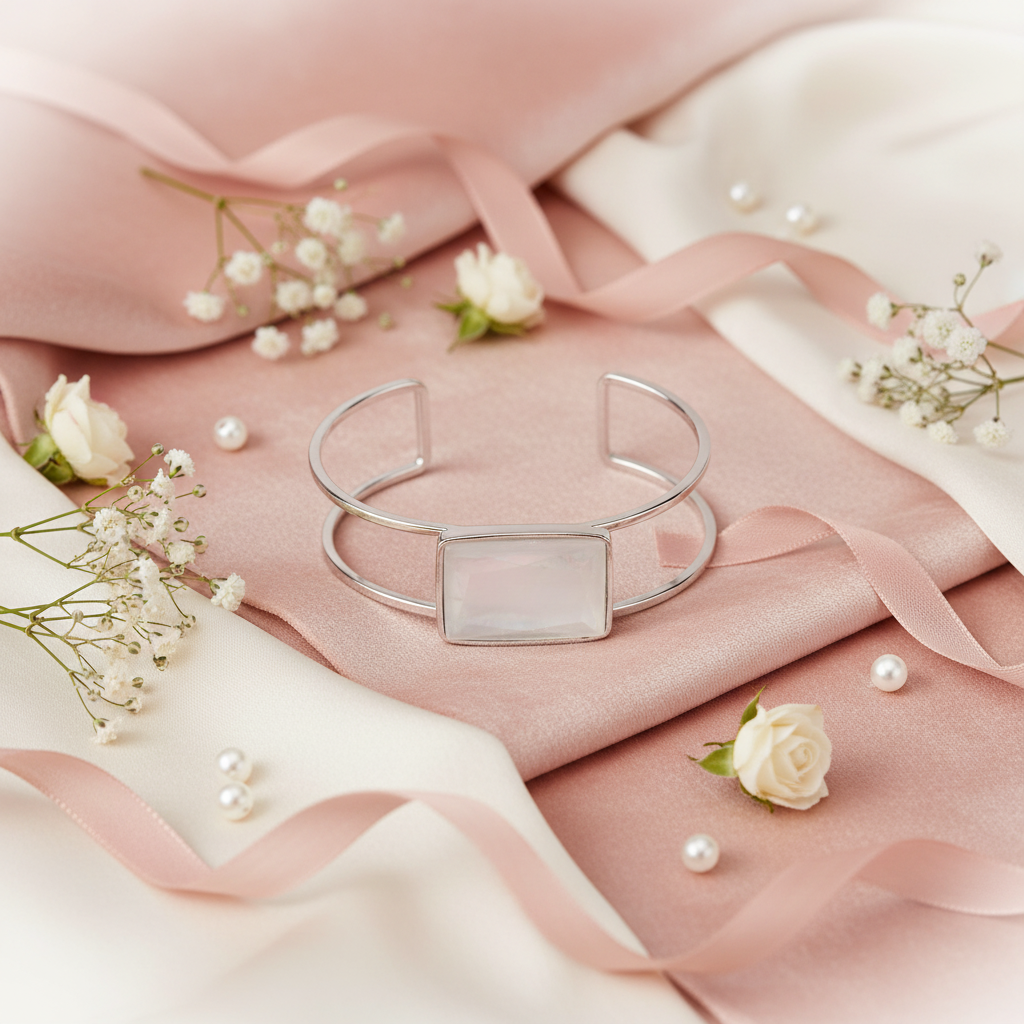 Glow Crystal Cuff Flat Lay - Corrected