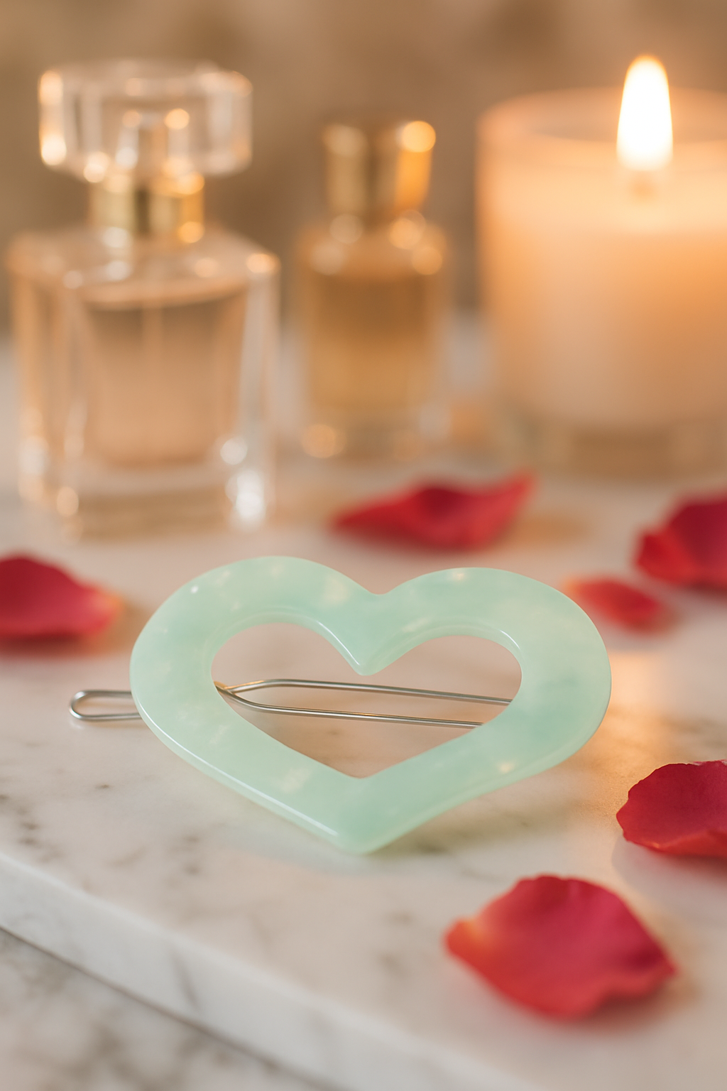 Opal Heart Devotion Barrette