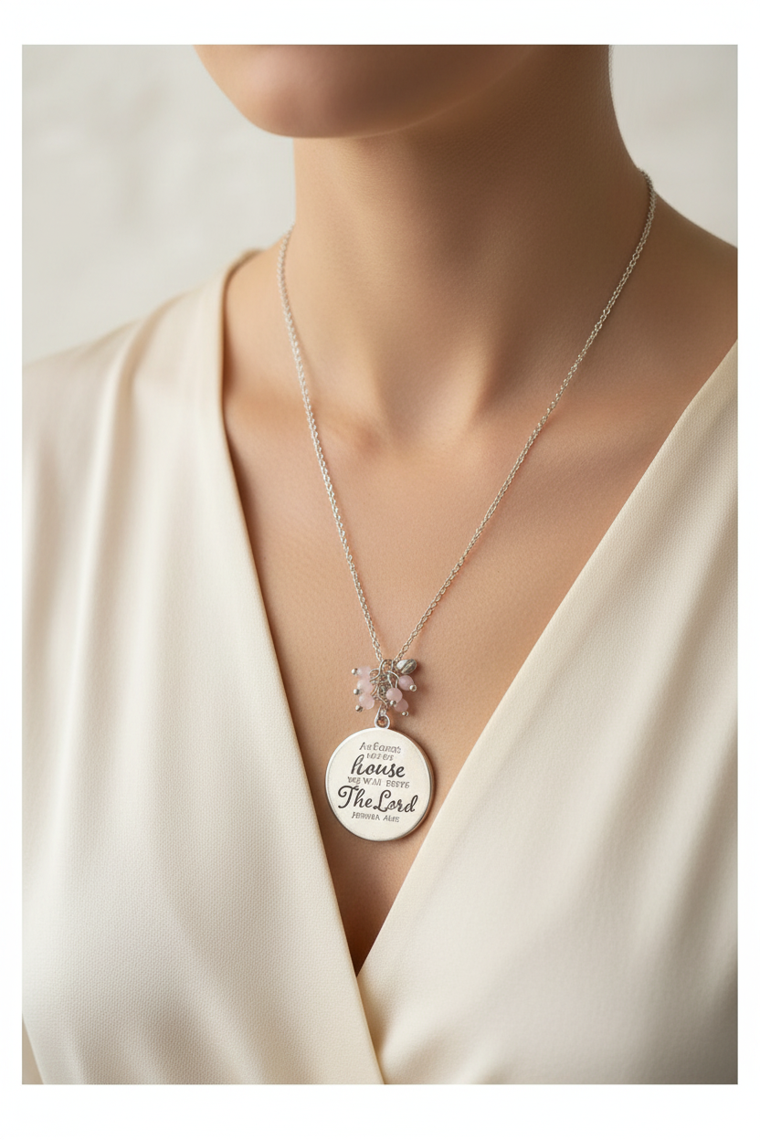 Joshua 24:15 Necklace Close-up Detail