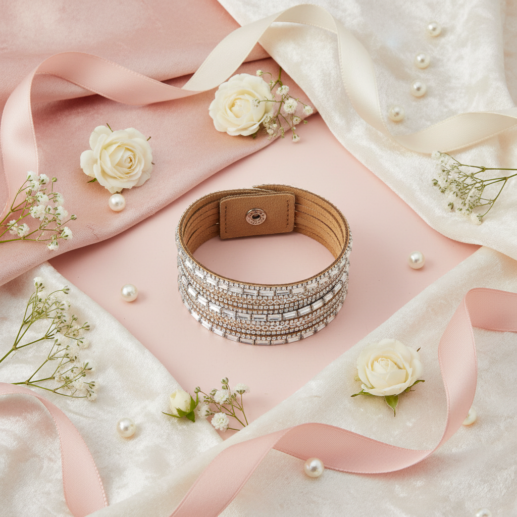 Multi-Strand Rhinestone Flat Lay