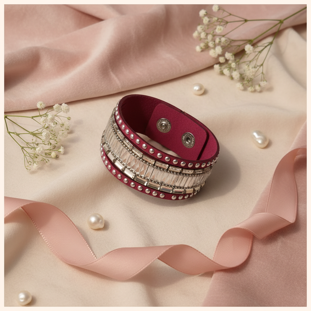 Radiant Edge Burgundy Flat Lay