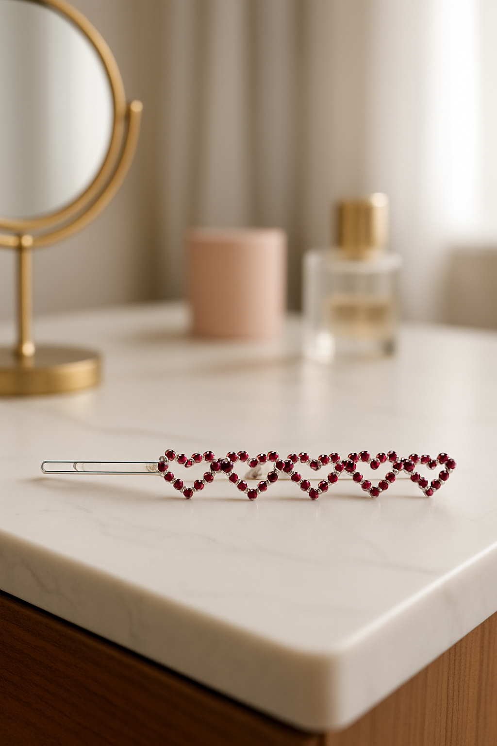 Crimson Heart Bobby Pin Duo