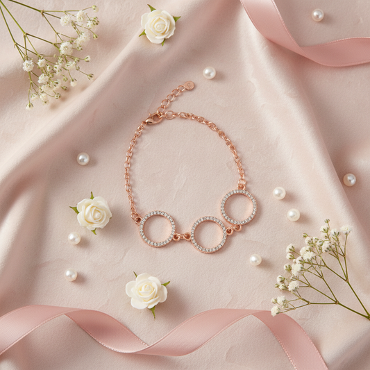 Rose Halo Flat Lay - Rose Gold
