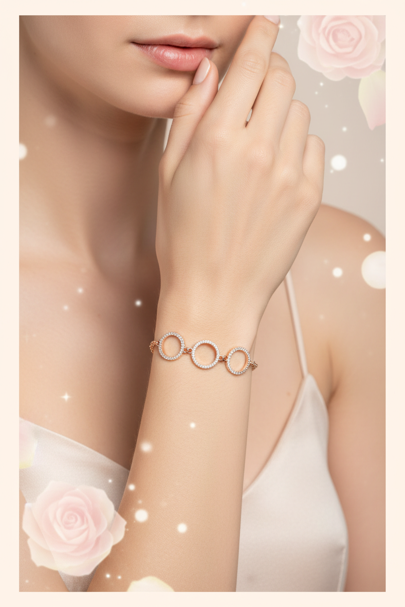 Rose Halo Model - Rose Gold