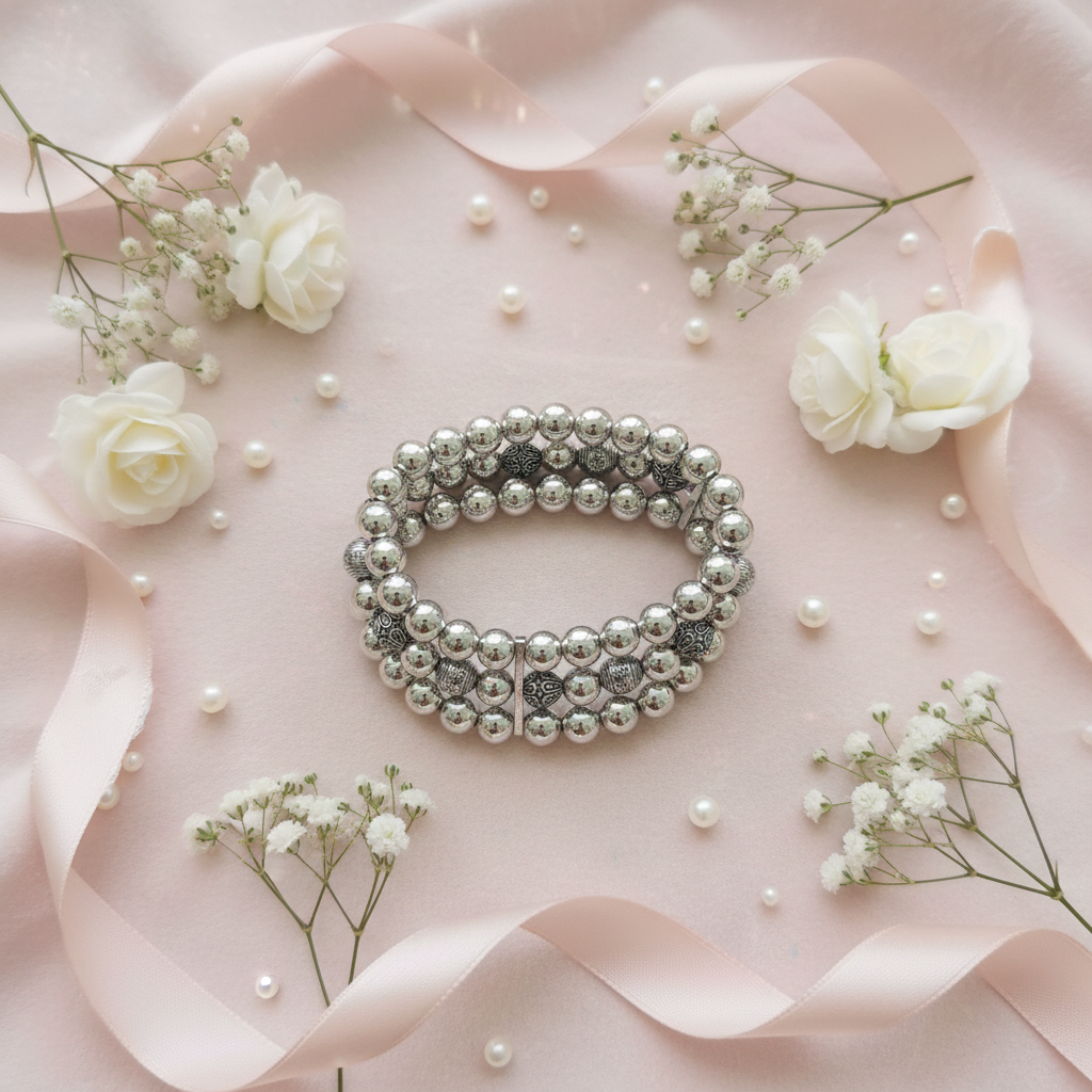 Silver Orbit Flat Lay