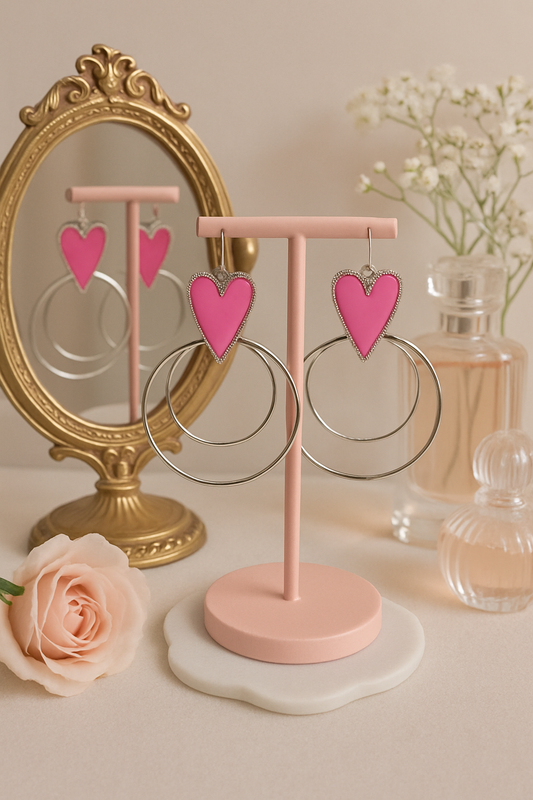 Aros de corazón Pink Promise