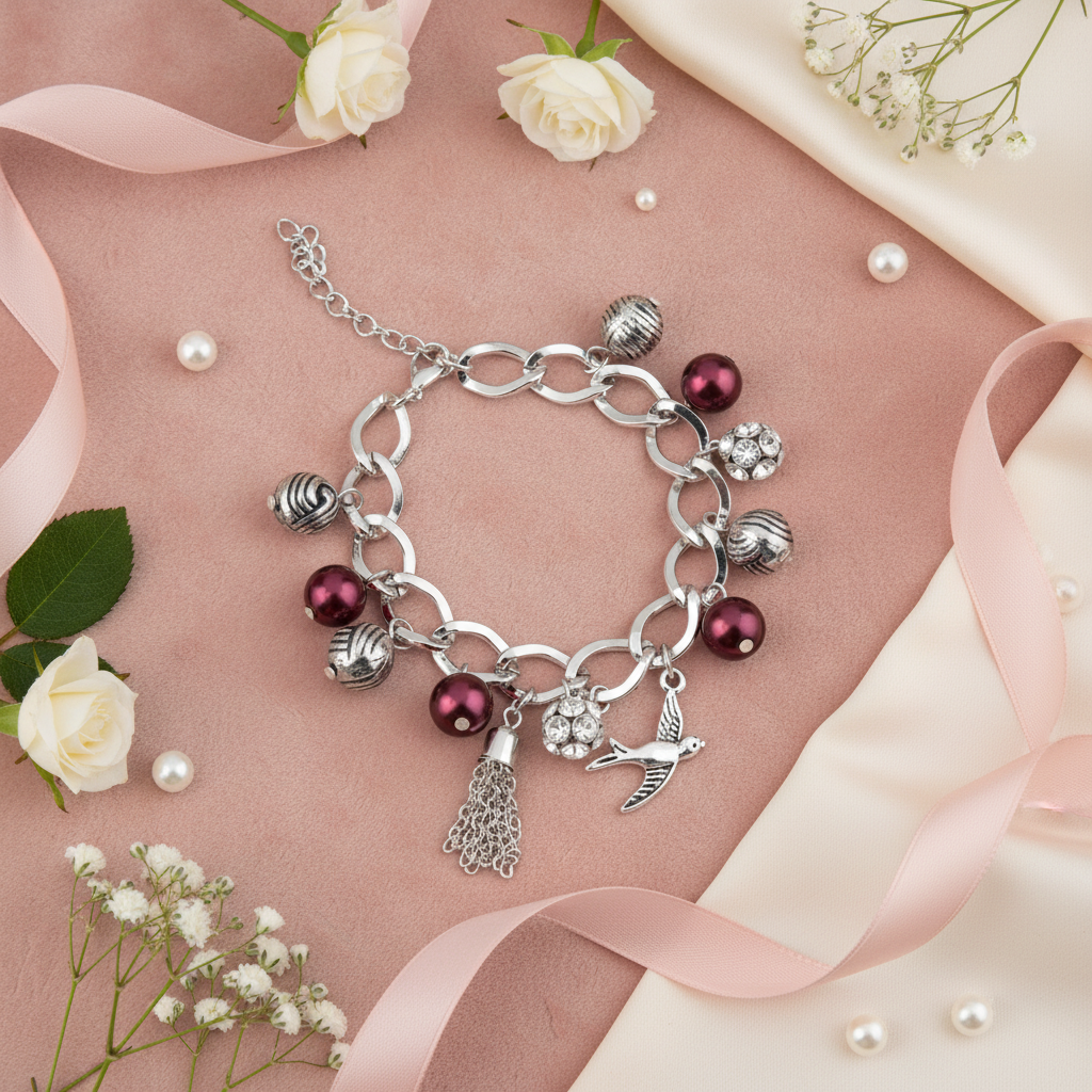 Whimsy Charm Red Flat Lay