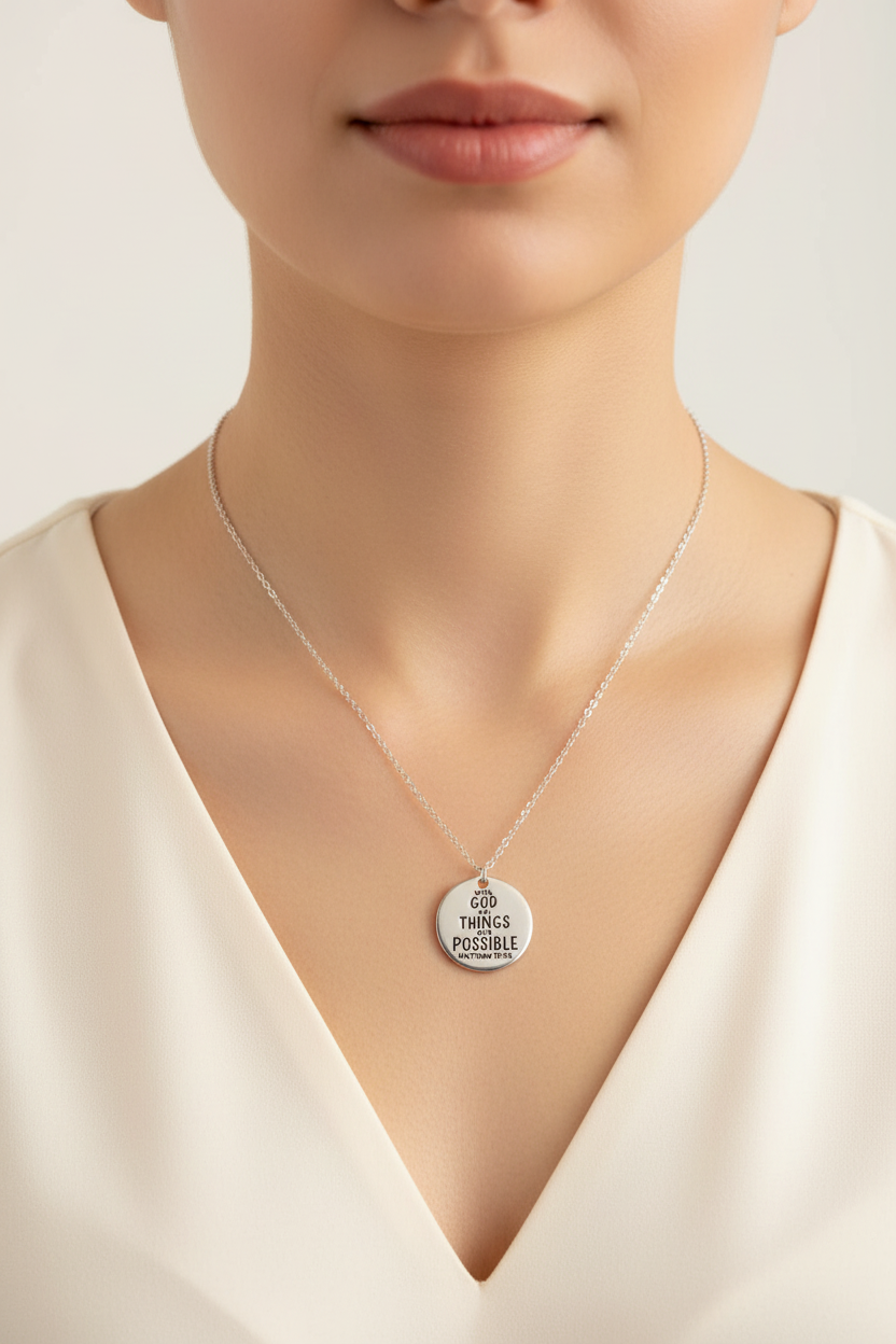 With God Necklace Close-up